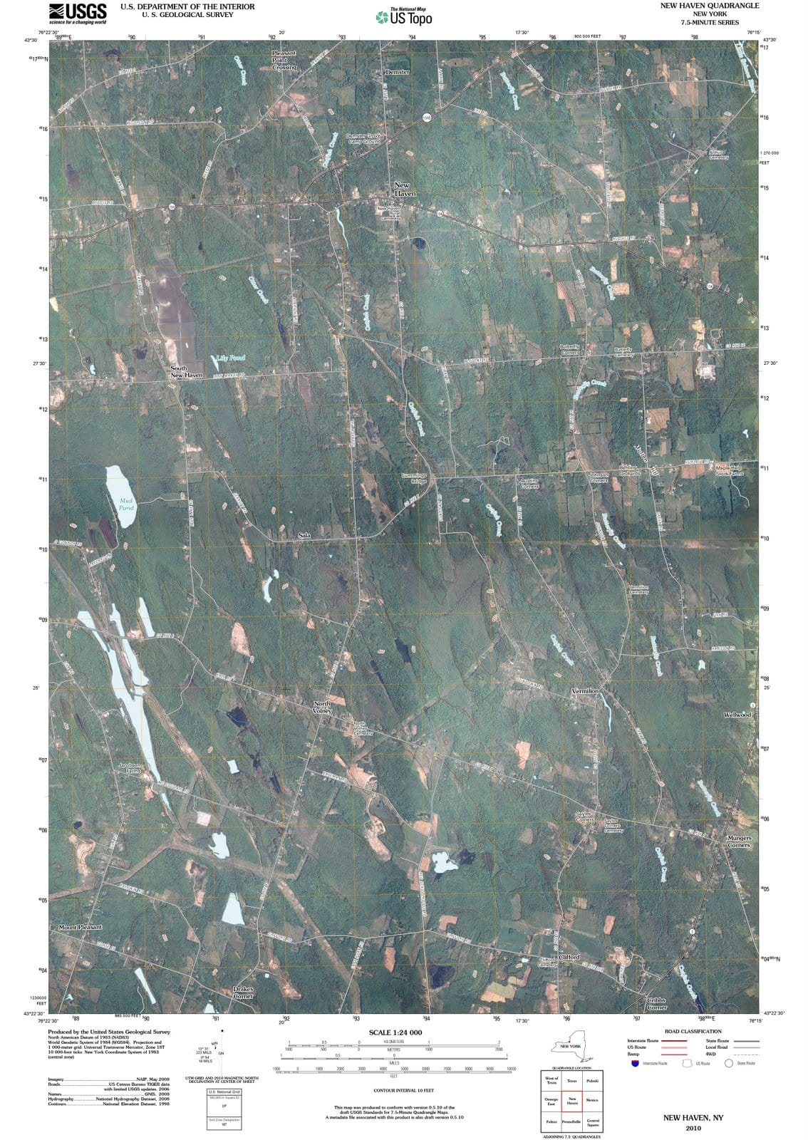 2010 New Haven, NY - New York - USGS Topographic Map