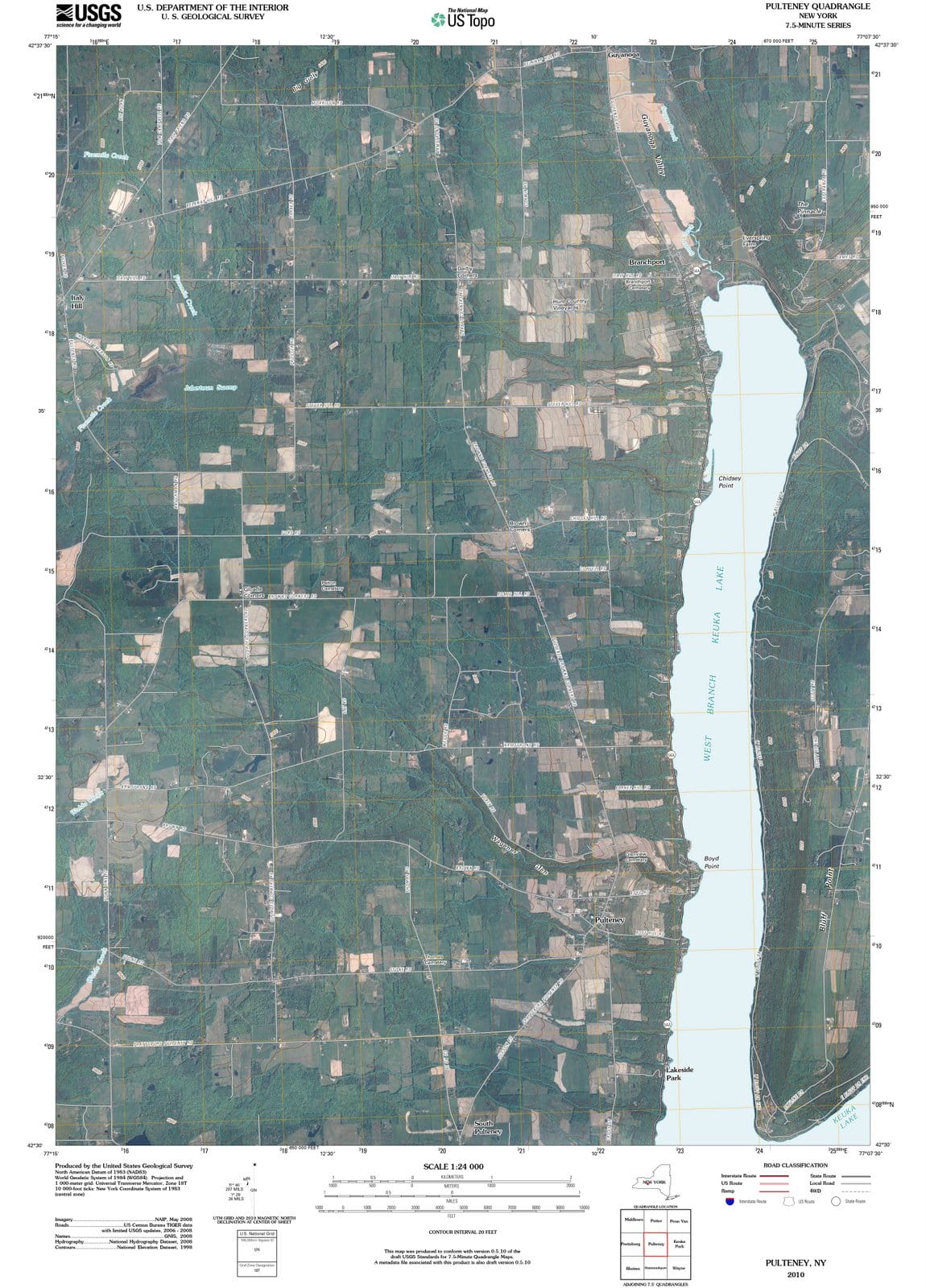 2010 Pulteney, NY - New York - USGS Topographic Map