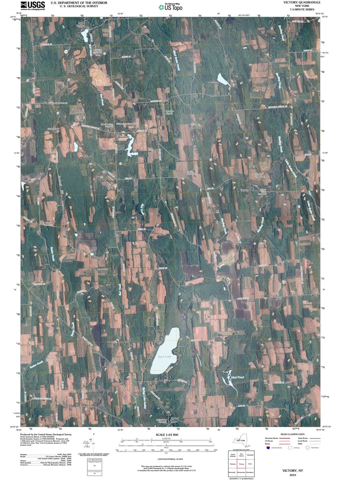 2010 Victory, NY - New York - USGS Topographic Map