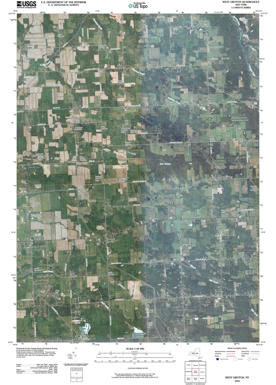 2010 West Groton, NY - New York - USGS Topographic Map