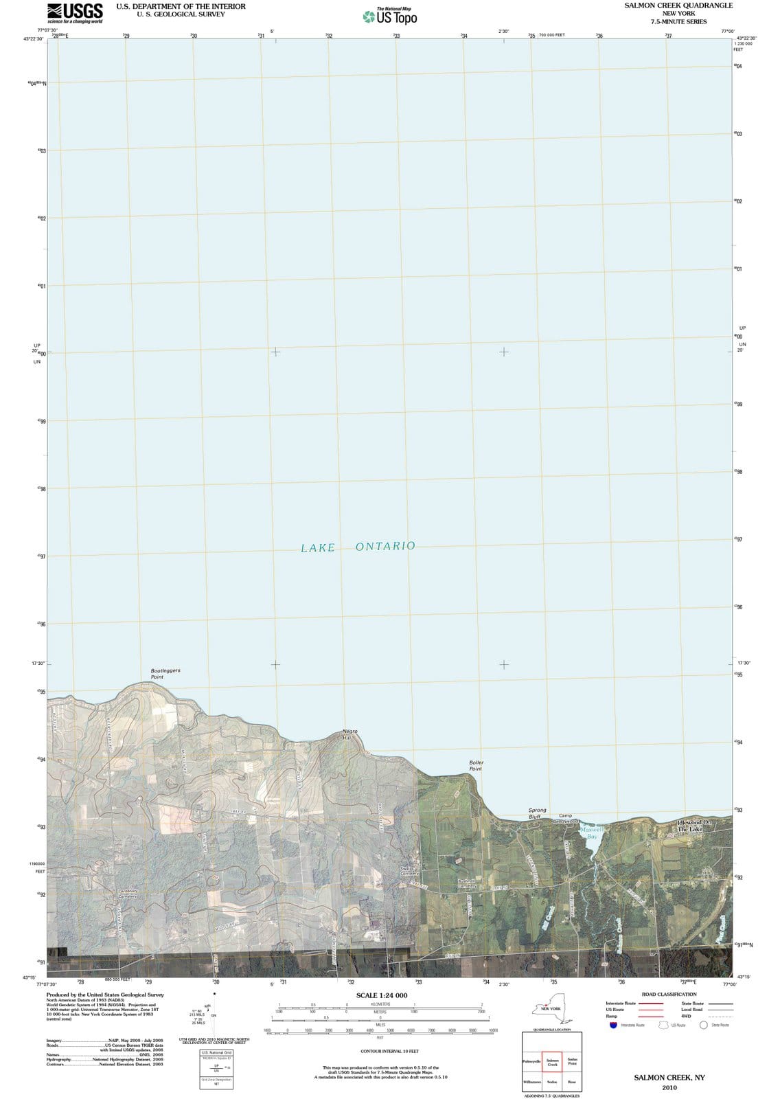 2010 Salmon Creek, NY - New York - USGS Topographic Map
