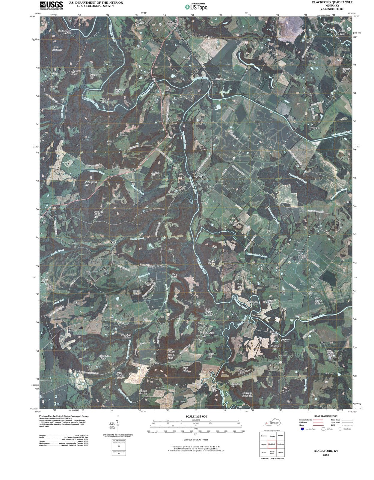 2010 Blackford, KY - Kentucky - USGS Topographic Map