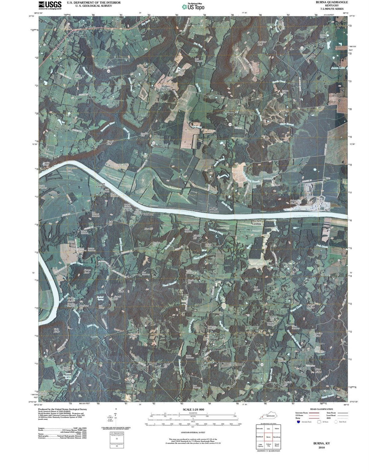 2010 Burna, KY - Kentucky - USGS Topographic Map