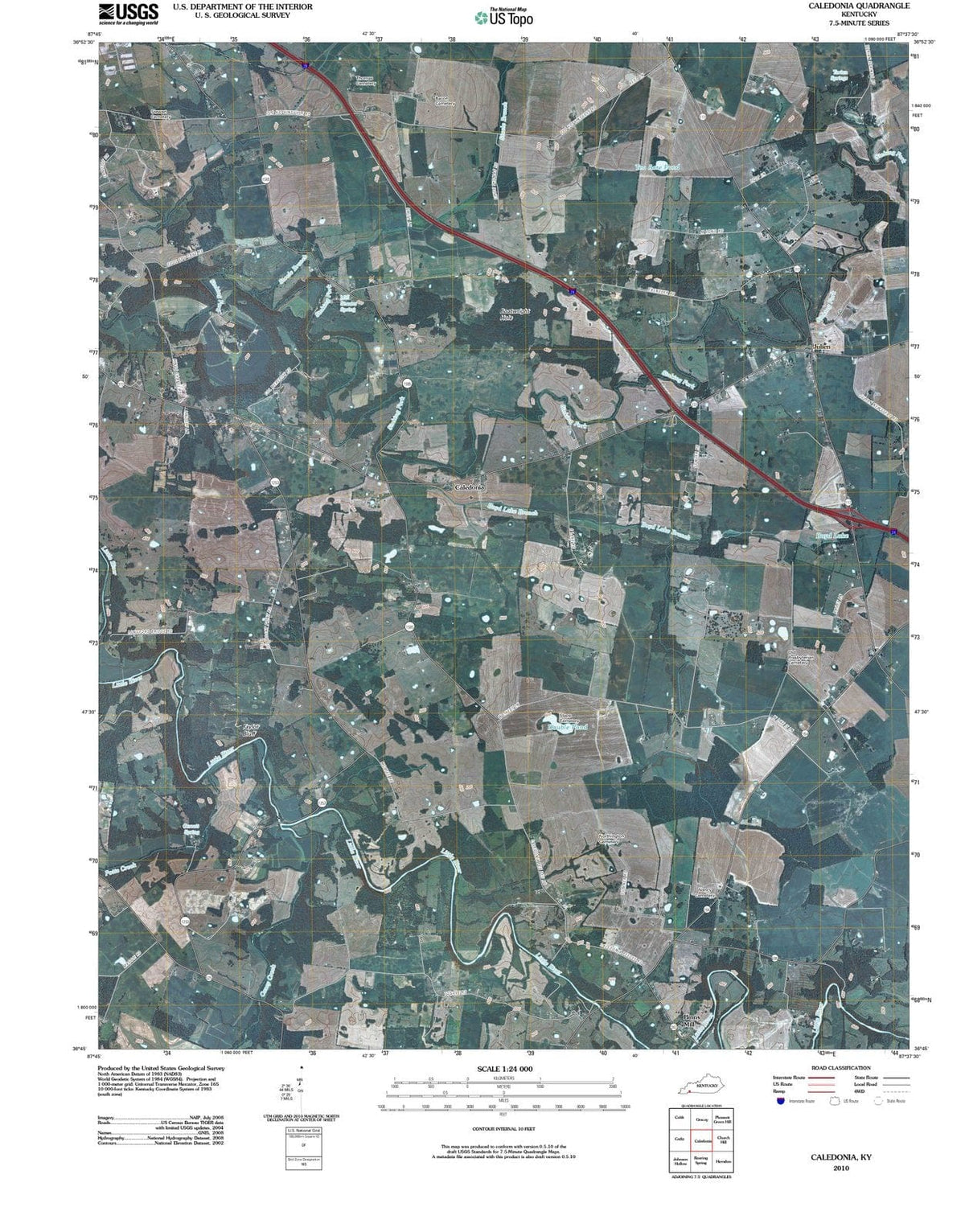 2010 Caledonia, KY - Kentucky - USGS Topographic Map