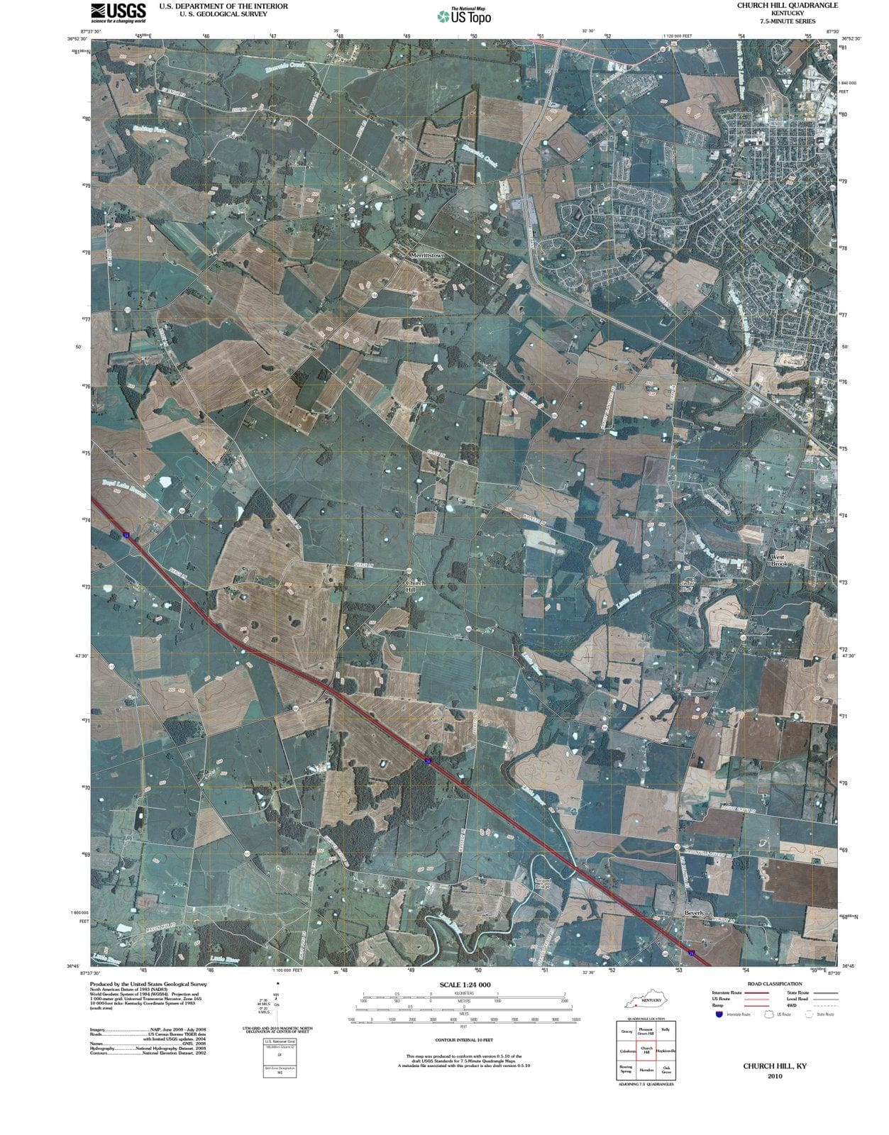 2010 Church Hill, KY - Kentucky - USGS Topographic Map