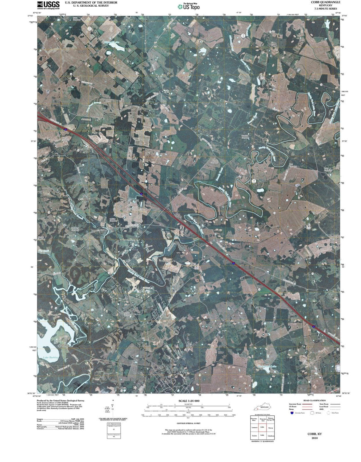 2010 Cobb, KY - Kentucky - USGS Topographic Map