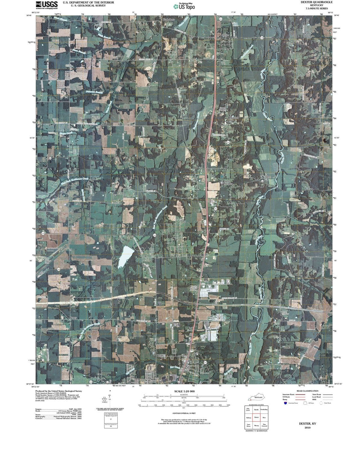 2010 Dexter, KY - Kentucky - USGS Topographic Map