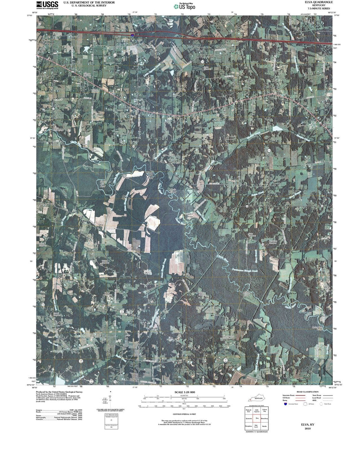 2010 Elva, KY - Kentucky - USGS Topographic Map