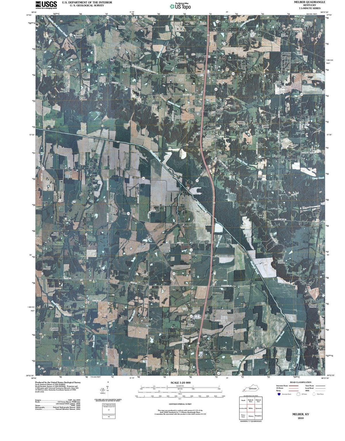 2010 Melber, KY - Kentucky - USGS Topographic Map