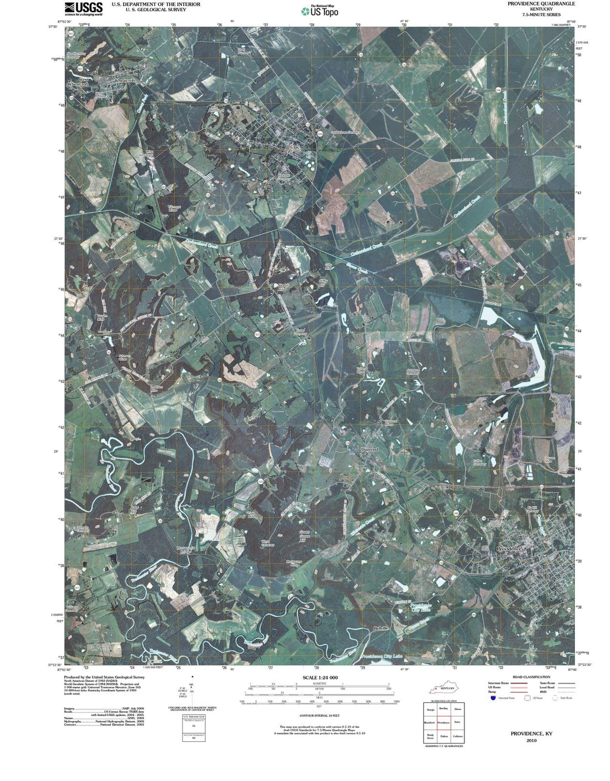2010 Providence, KY - Kentucky - USGS Topographic Map