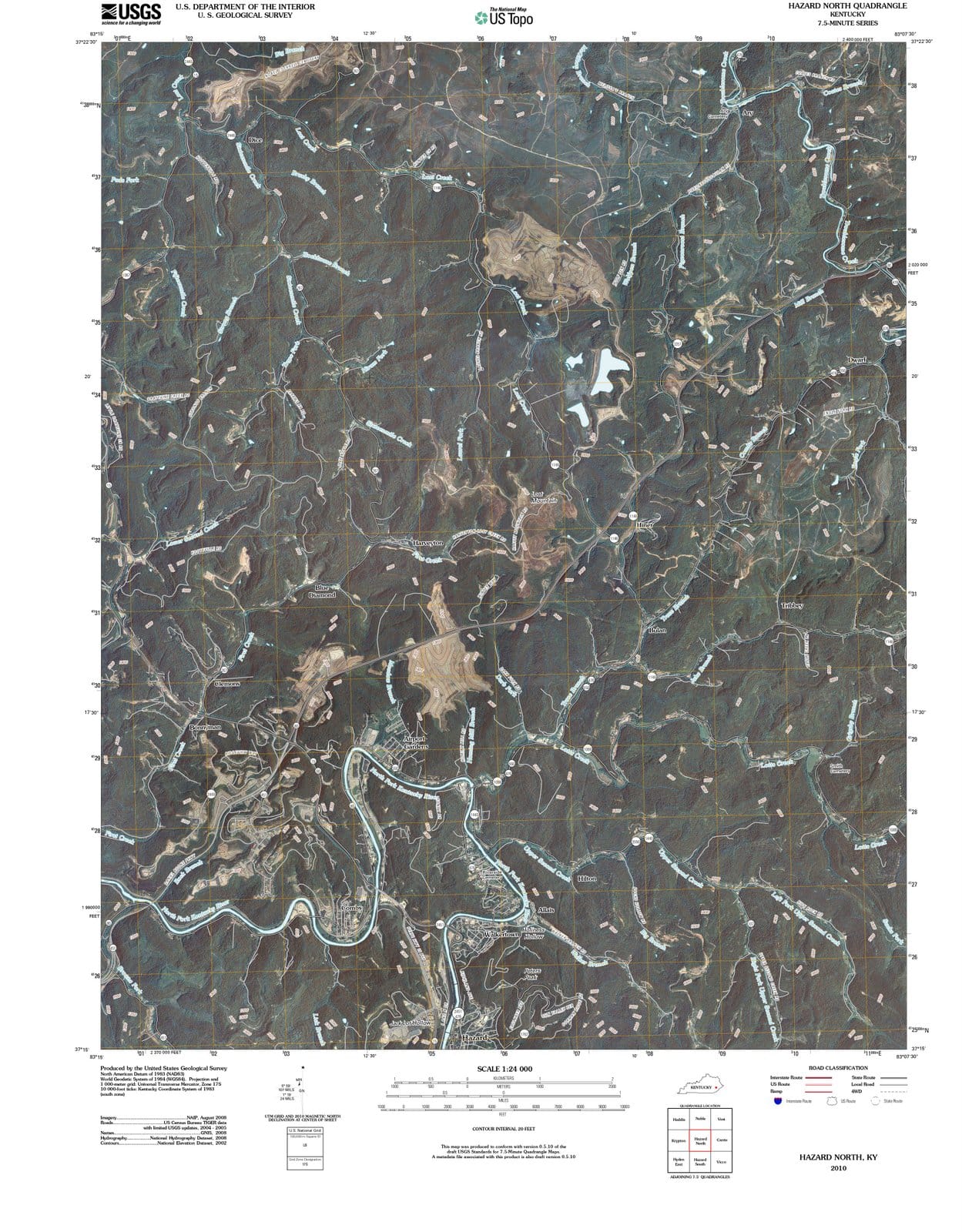 2010 Hazard North, KY - Kentucky - USGS Topographic Map