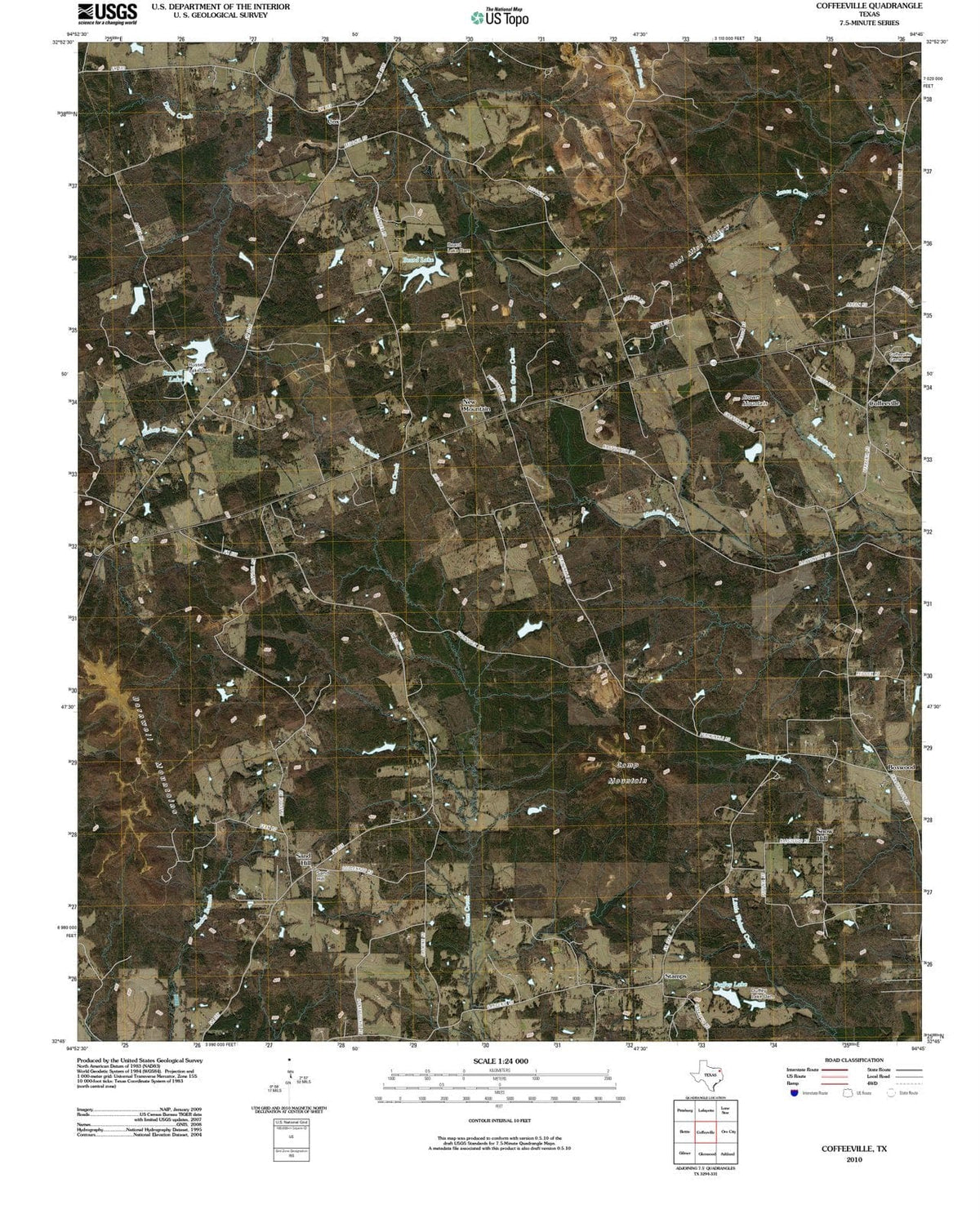 2010 Coffeeville, TX - Texas - USGS Topographic Map