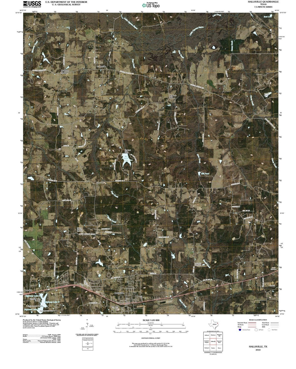 2010 Hallsville, TX - Texas - USGS Topographic Map
