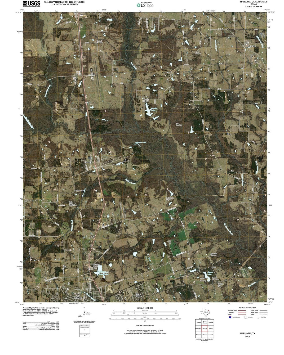 2010 Harvard, TX - Texas - USGS Topographic Map