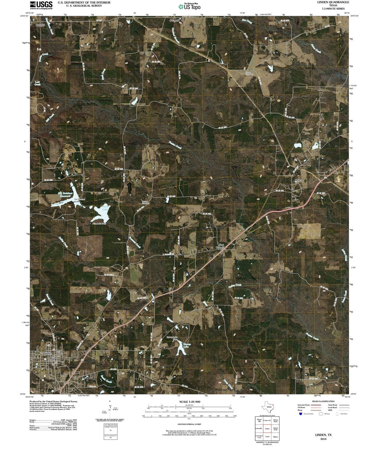 2010 Linden, TX - Texas - USGS Topographic Map