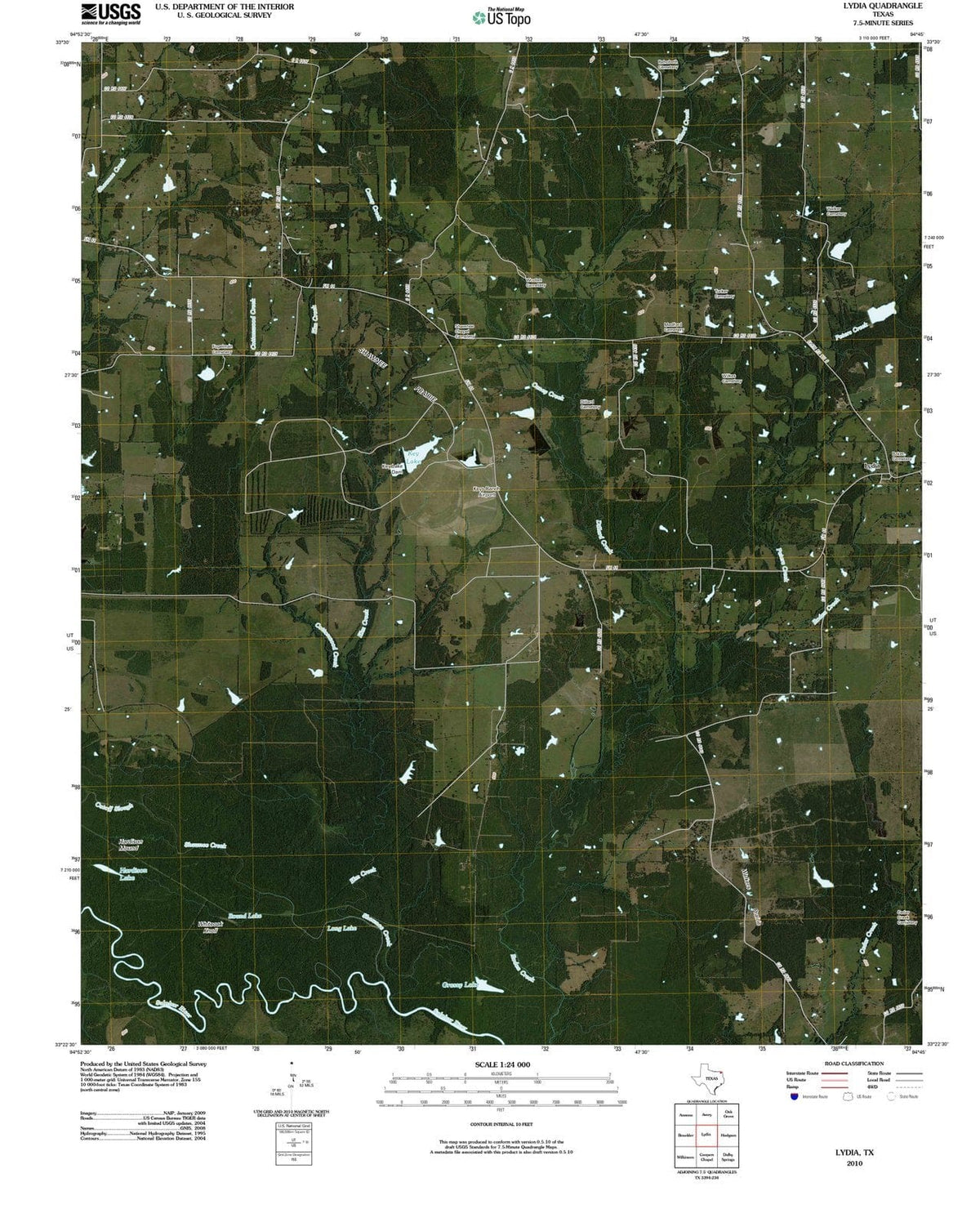2010 Lydia, TX - Texas - USGS Topographic Map