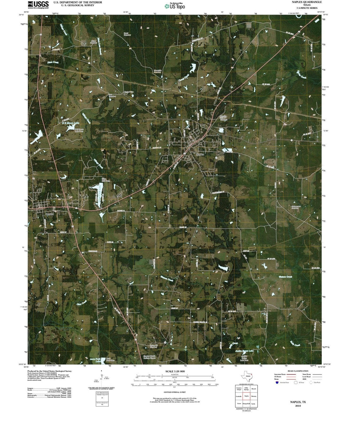 2010 Naples, TX - Texas - USGS Topographic Map