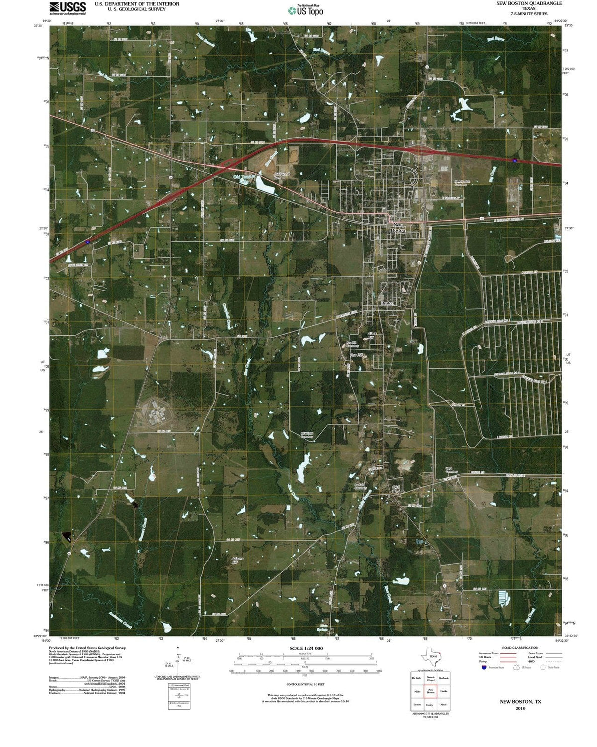 2010 New Boston, TX - Texas - USGS Topographic Map