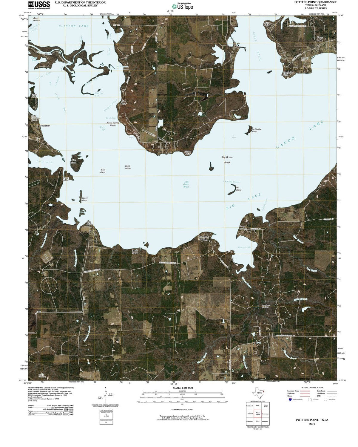 2010 Potters Point, TX - Texas - USGS Topographic Map