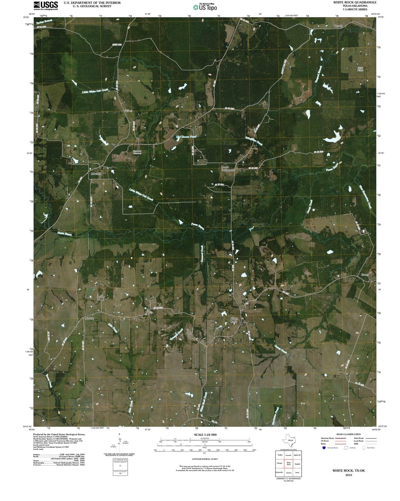 2010 White Rock, TX - Texas - USGS Topographic Map