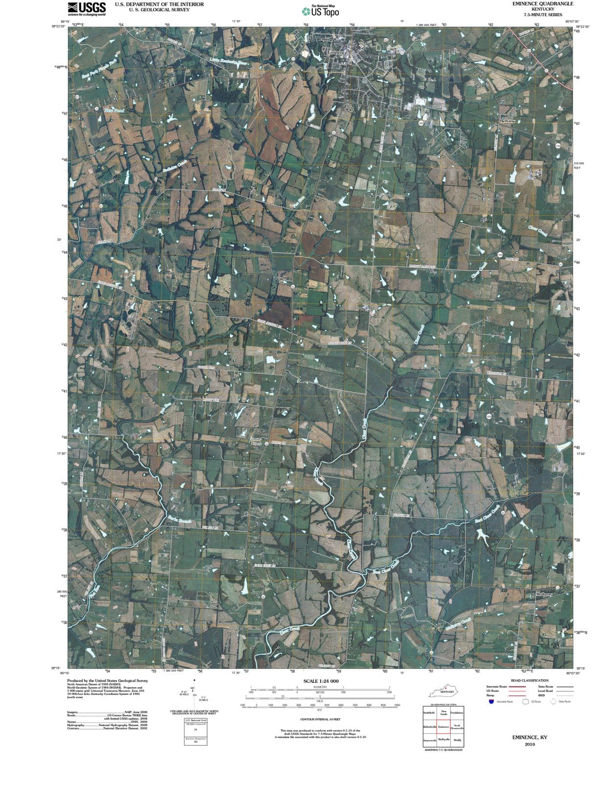 2010 Eminence, KY - Kentucky - USGS Topographic Map