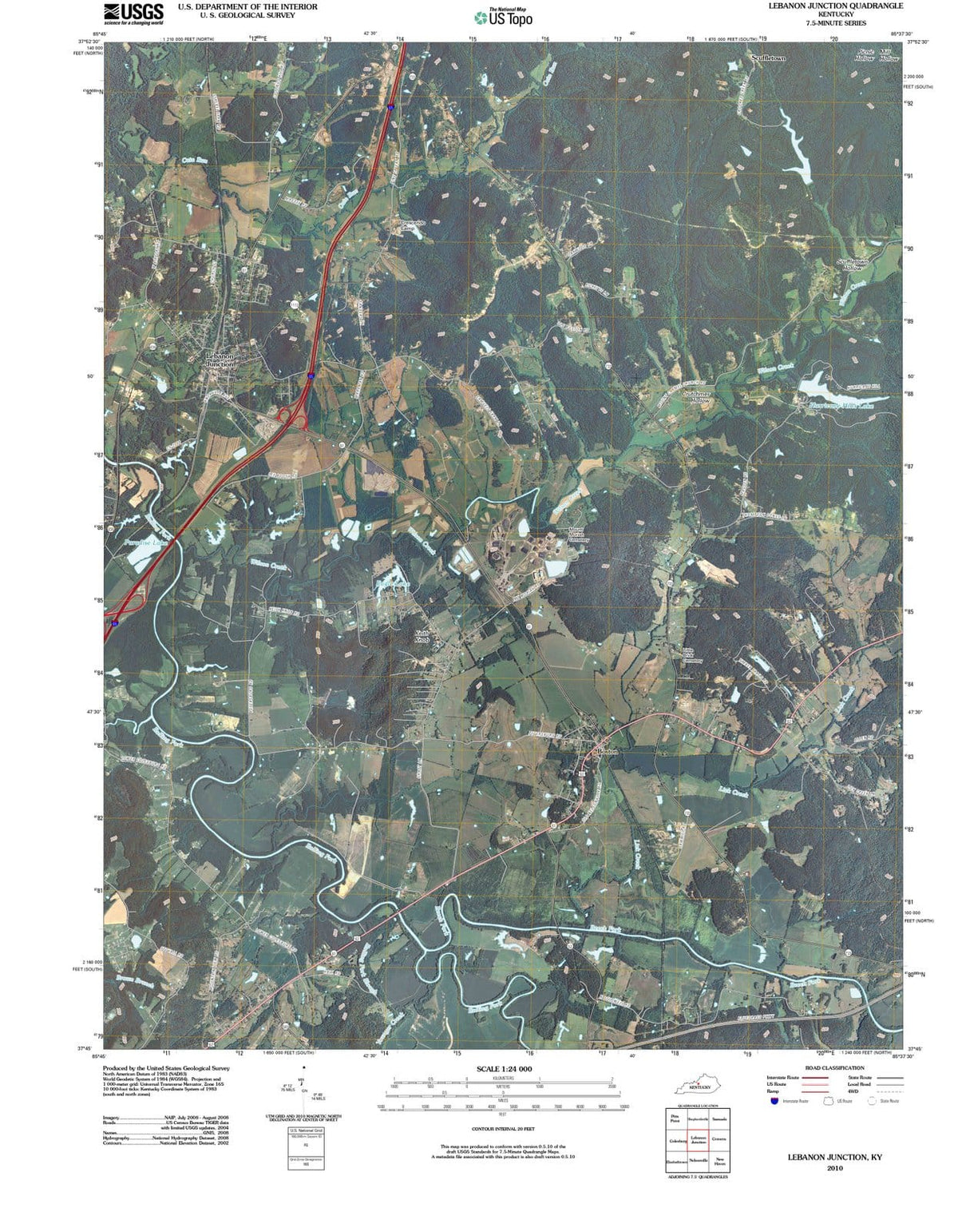 2010 Lebanon Junction, KY - Kentucky - USGS Topographic Map