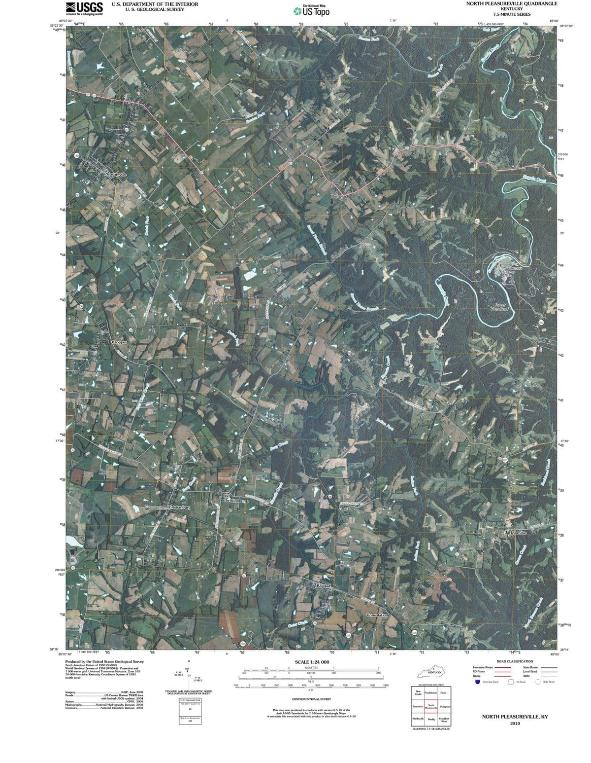2010 North Pleasureville, KY - Kentucky - USGS Topographic Map