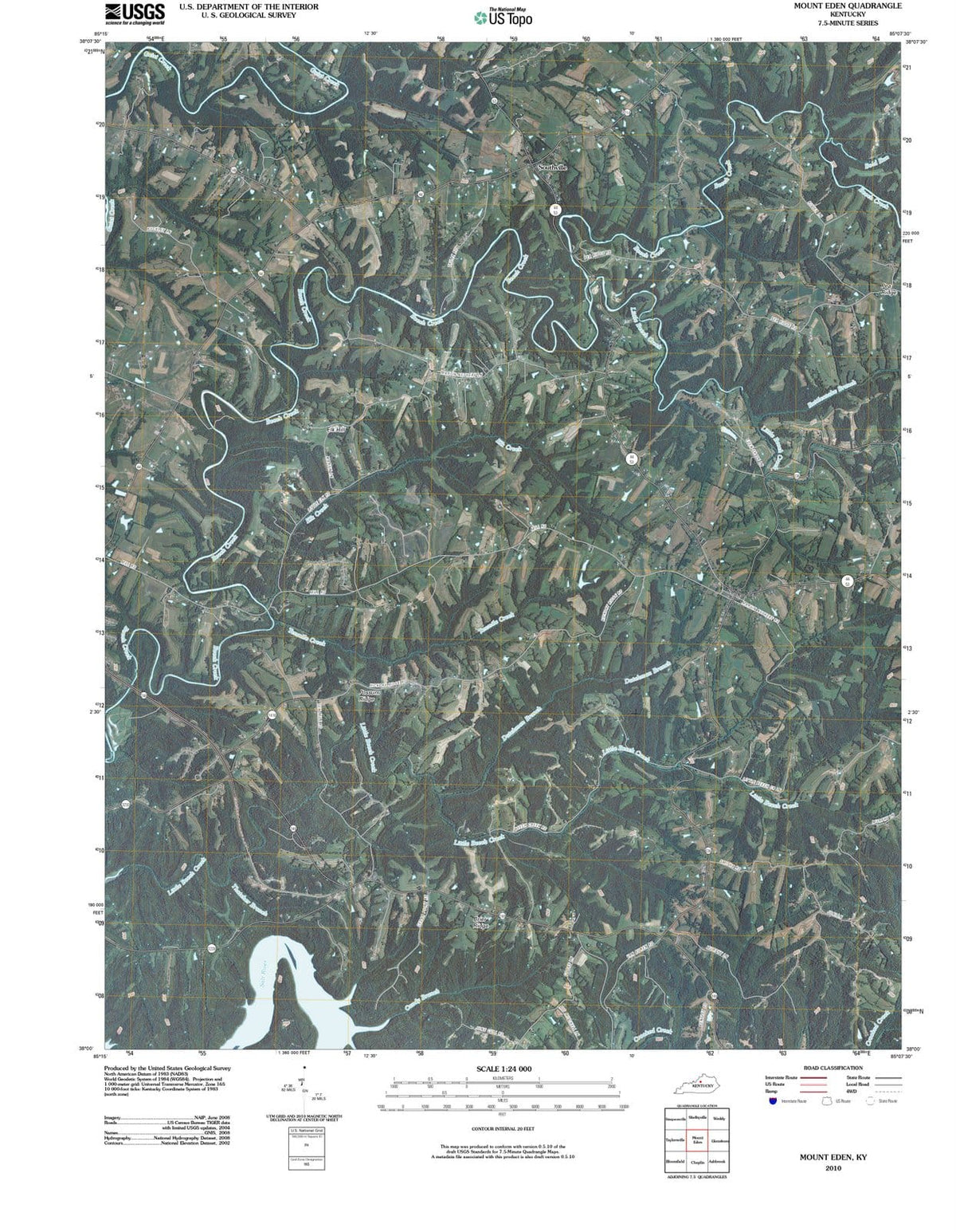 2010 Mount Eden, KY - Kentucky - USGS Topographic Map