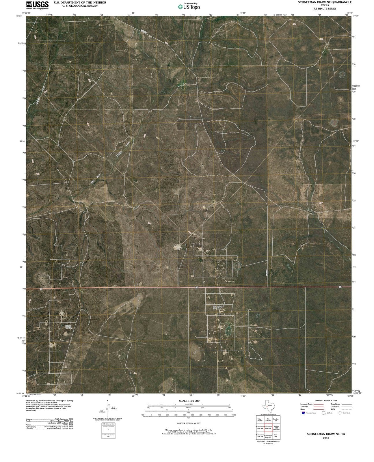 2010 Schneemanraw, TX - Texas - USGS Topographic Map