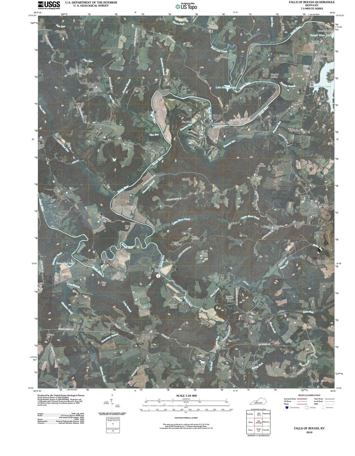 2010 Falls of Rough, KY - Kentucky - USGS Topographic Map