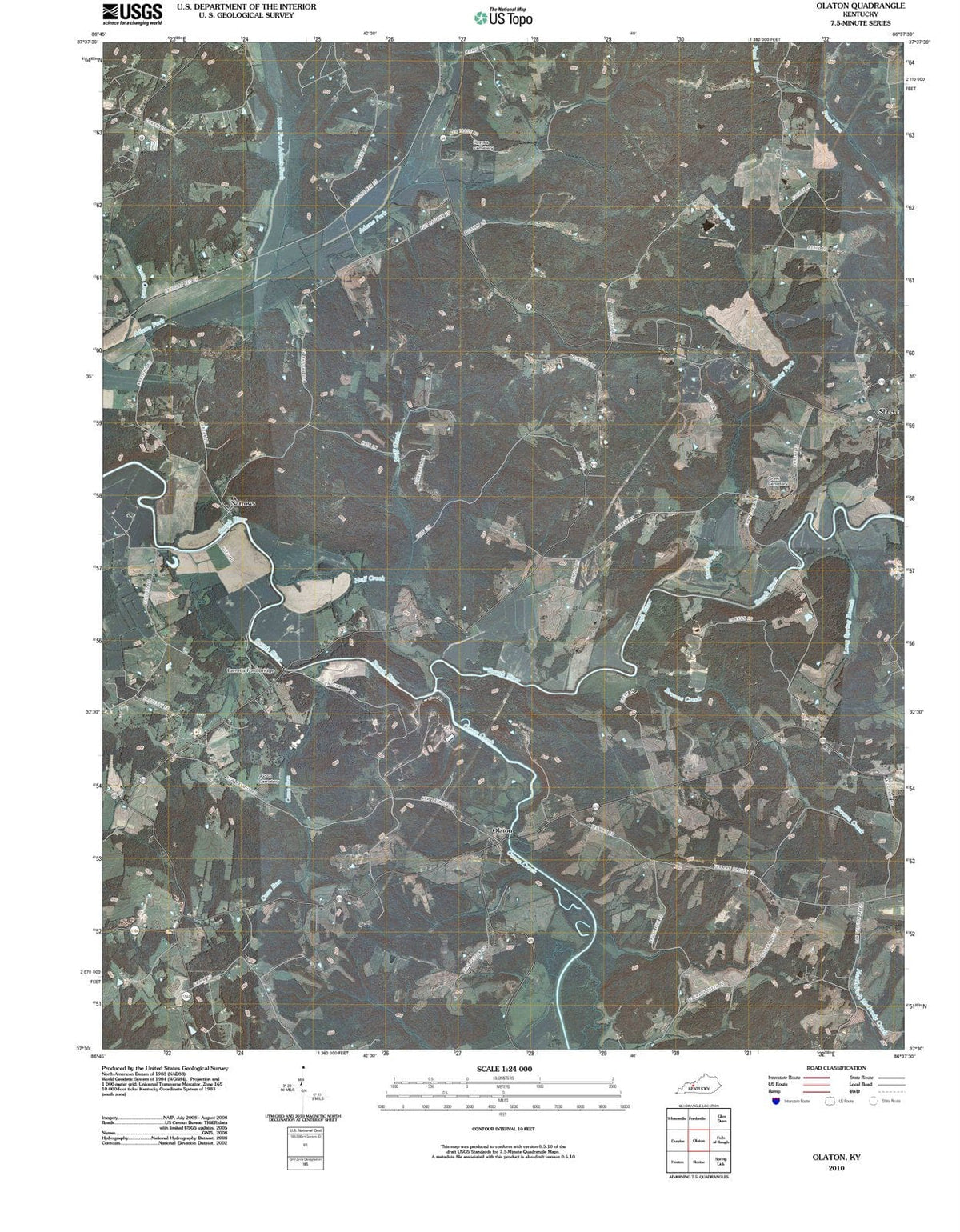 2010 Olaton, KY - Kentucky - USGS Topographic Map