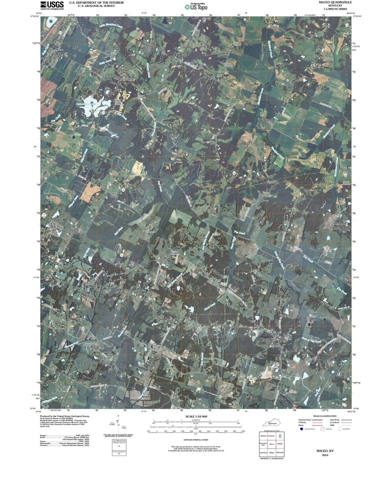 2010 Maceo, KY - Kentucky - USGS Topographic Map