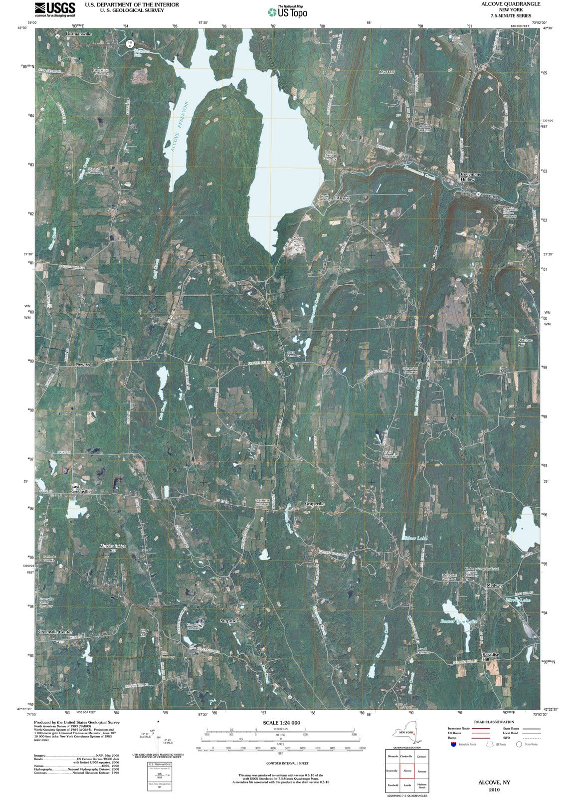 2010 Alcove, NY - New York - USGS Topographic Map