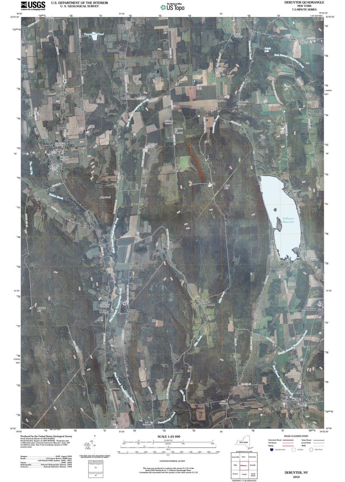2010 DeRuyter, NY - New York - USGS Topographic Map