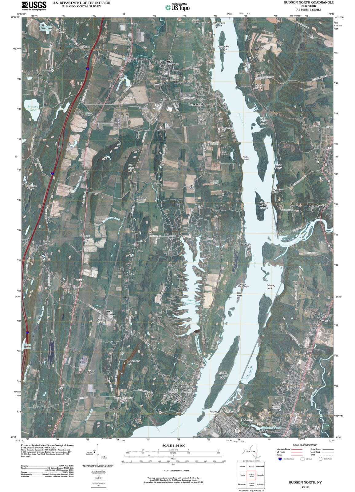 2010 Hudson North, NY - New York - USGS Topographic Map