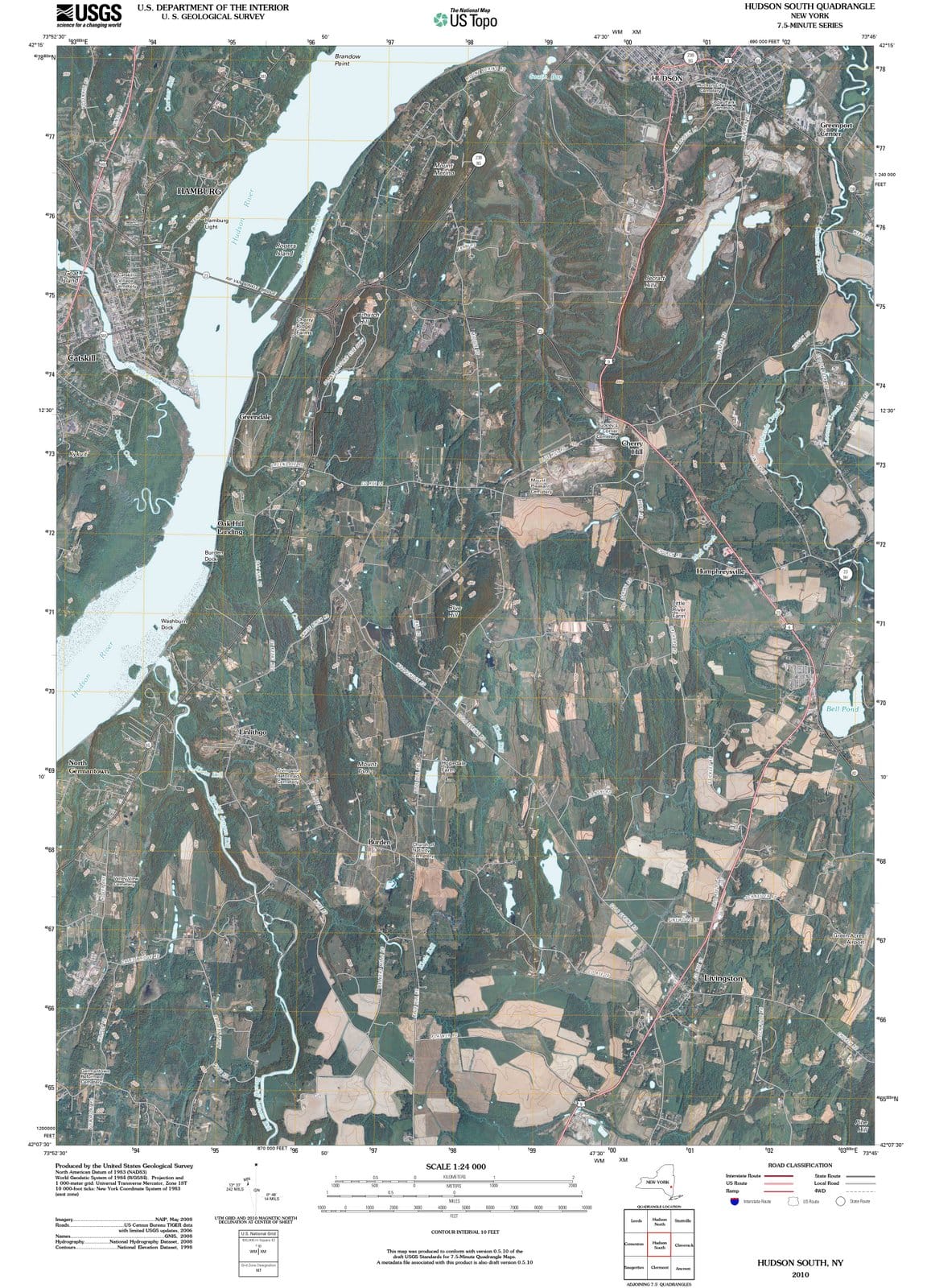 2010 Hudson South, NY - New York - USGS Topographic Map