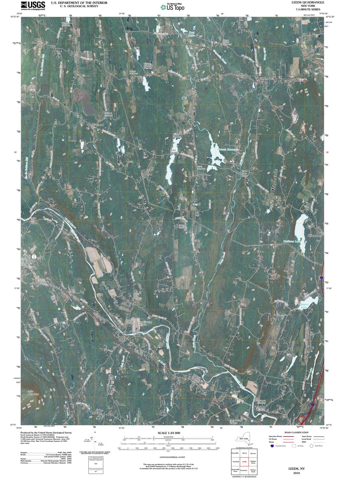 2010 Leeds, NY - New York - USGS Topographic Map
