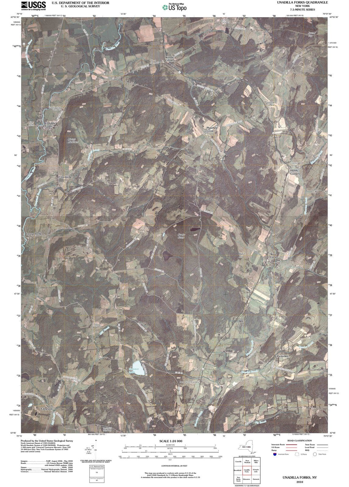 2010 Unadilla Forks, NY - New York - USGS Topographic Map