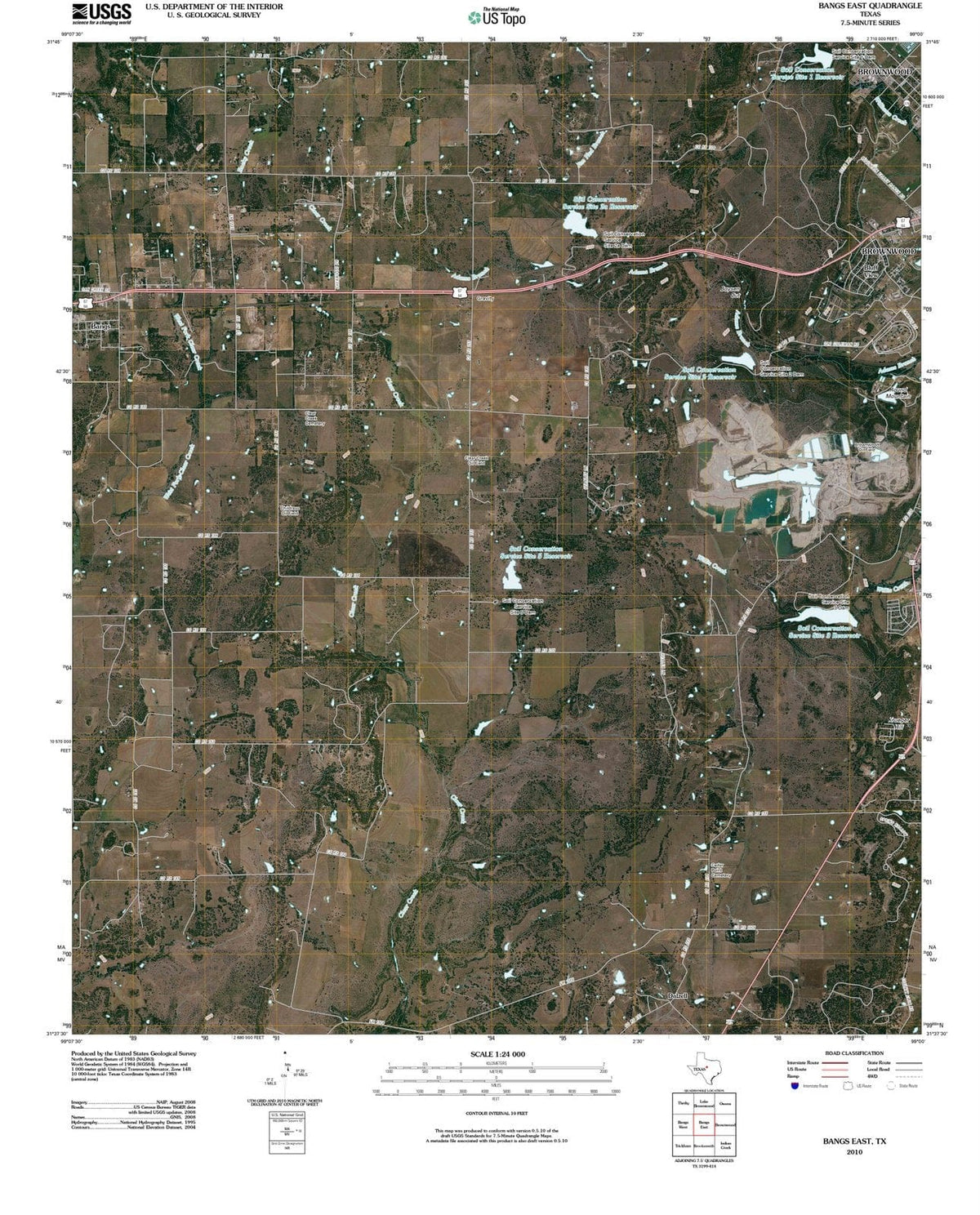 2010 Bangs East, TX - Texas - USGS Topographic Map