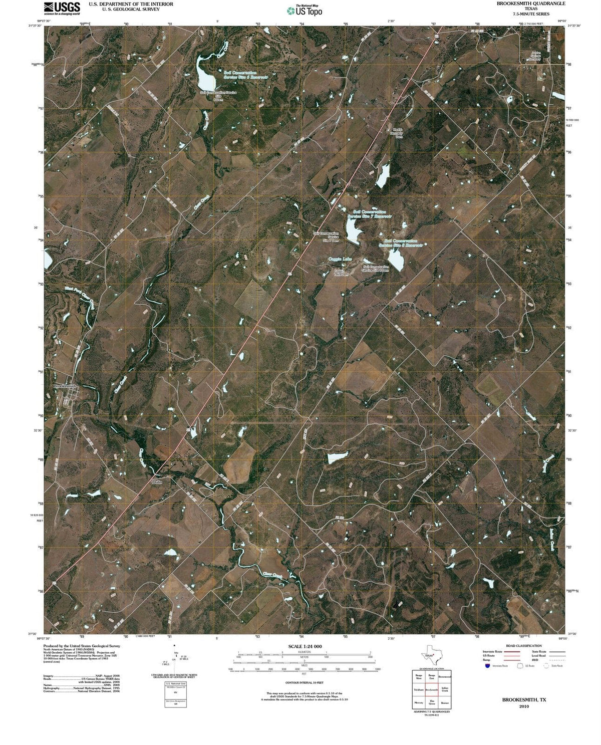 2010 Brookesmith, TX - Texas - USGS Topographic Map