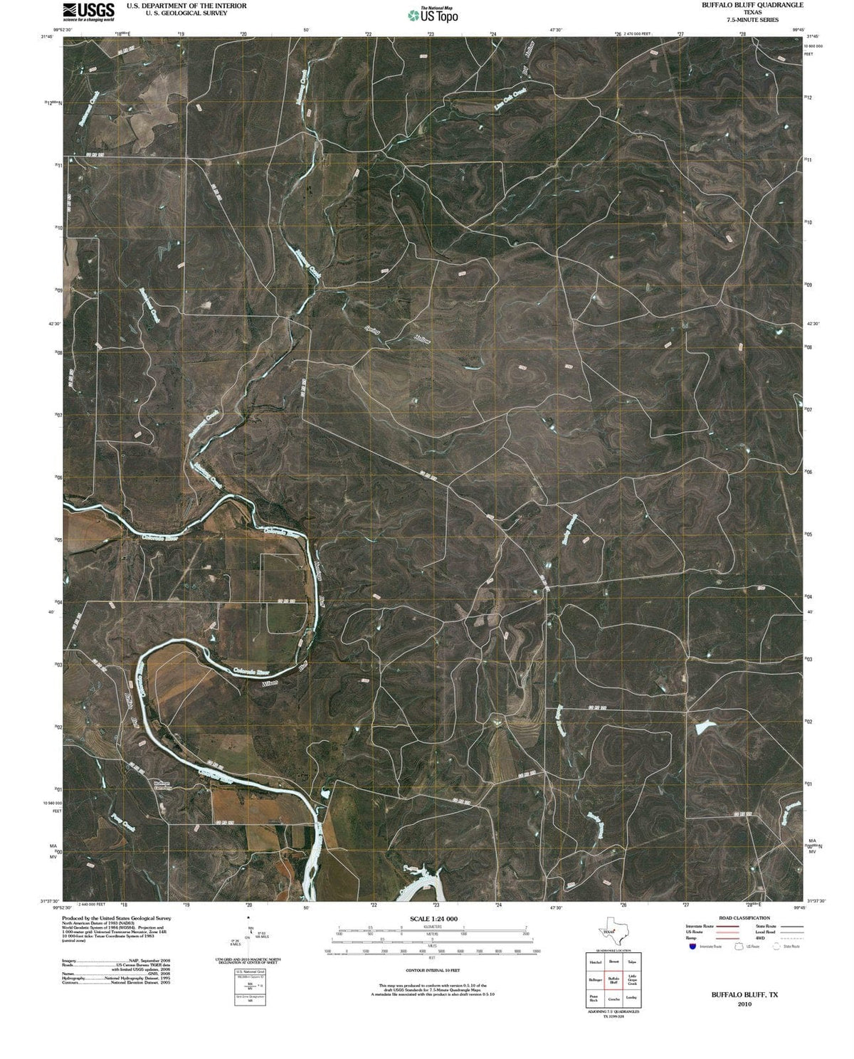 2010 Buffalo Bluff, TX - Texas - USGS Topographic Map