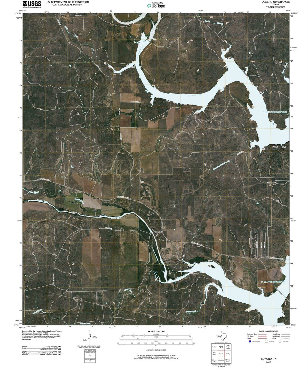 2010 Concho, TX - Texas - USGS Topographic Map
