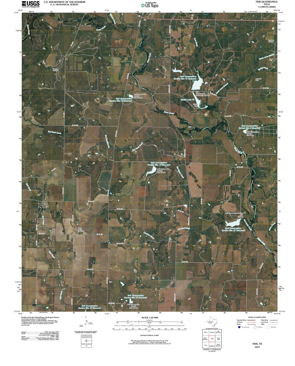 2010 Fisk, TX - Texas - USGS Topographic Map