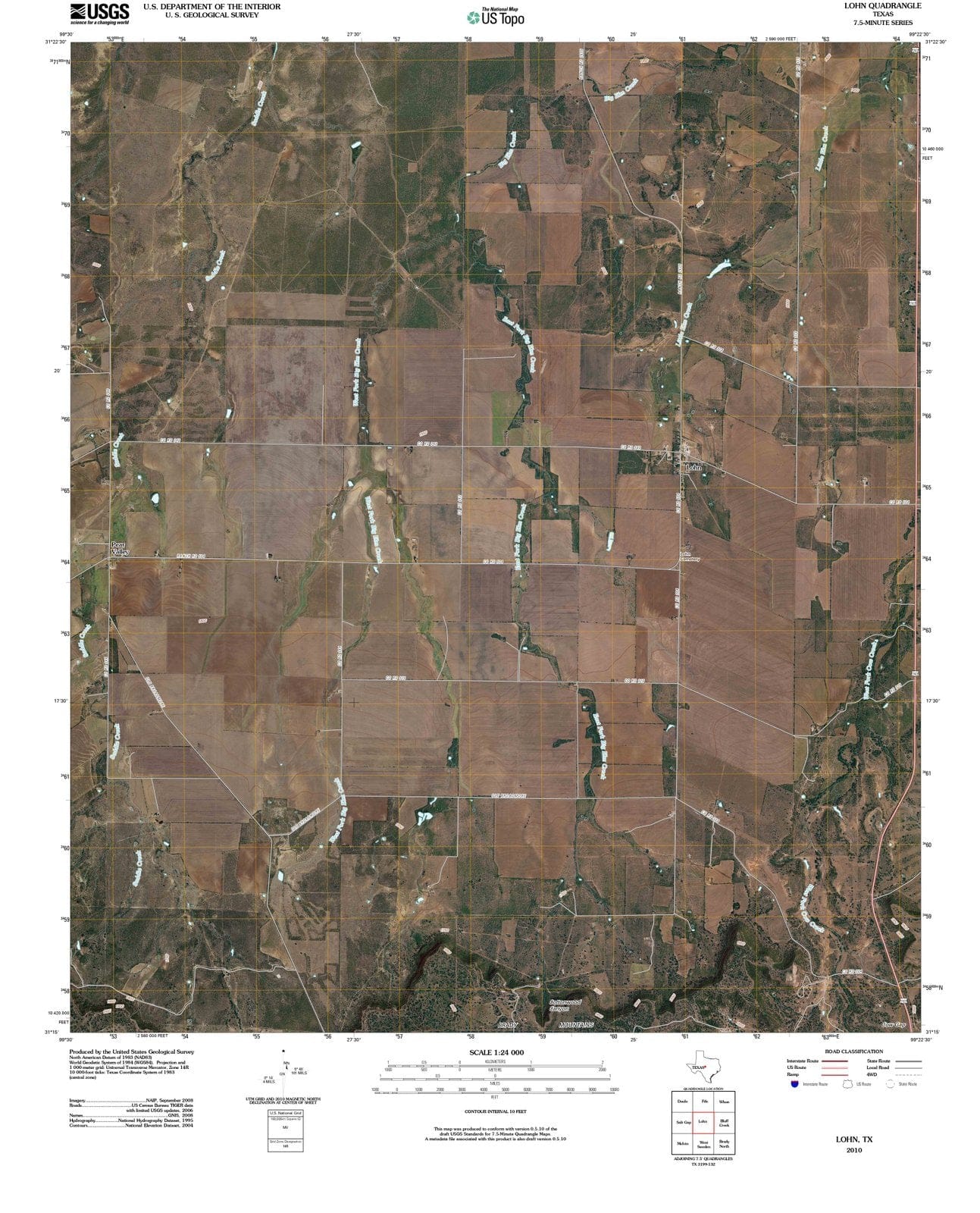 2010 Lohn, TX - Texas - USGS Topographic Map
