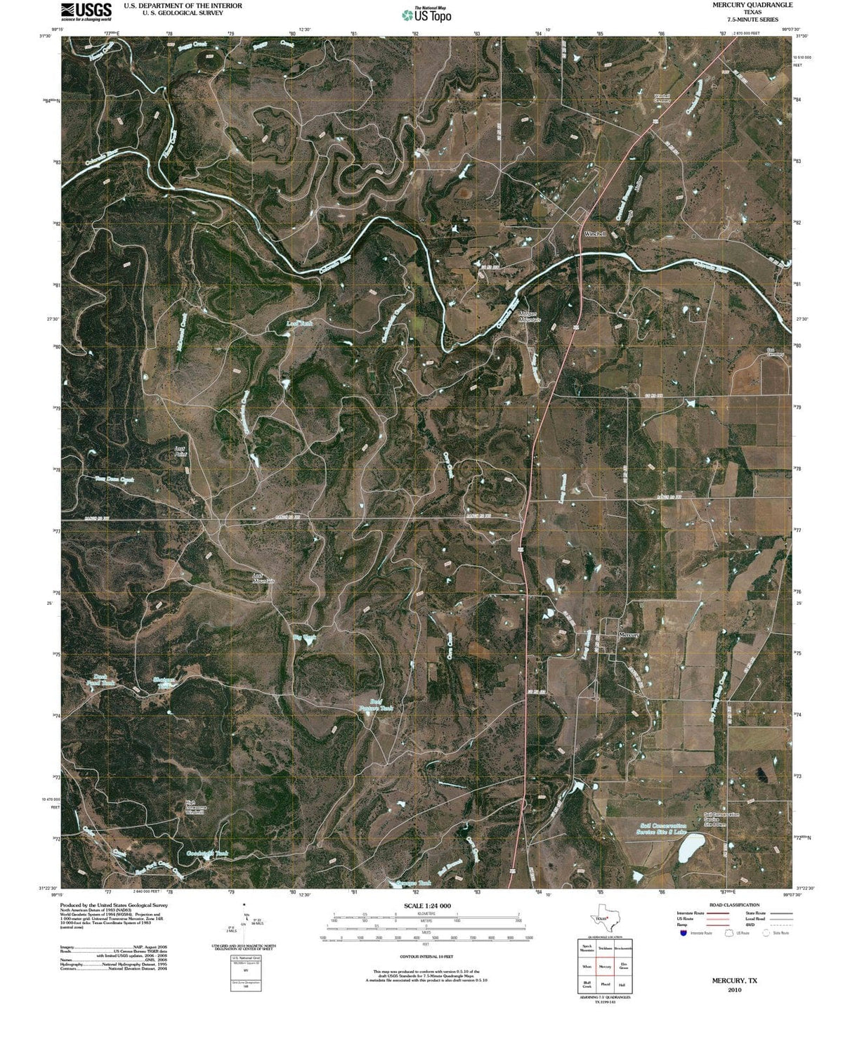 2010 Mercury, TX - Texas - USGS Topographic Map