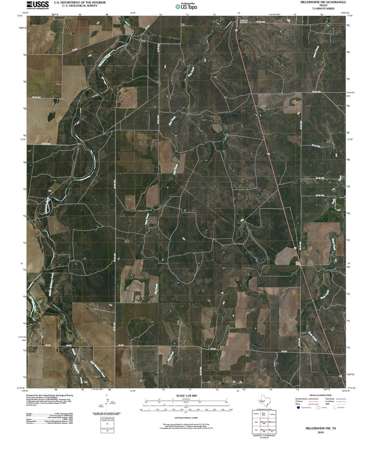 2010 Millersview, TX - Texas - USGS Topographic Map