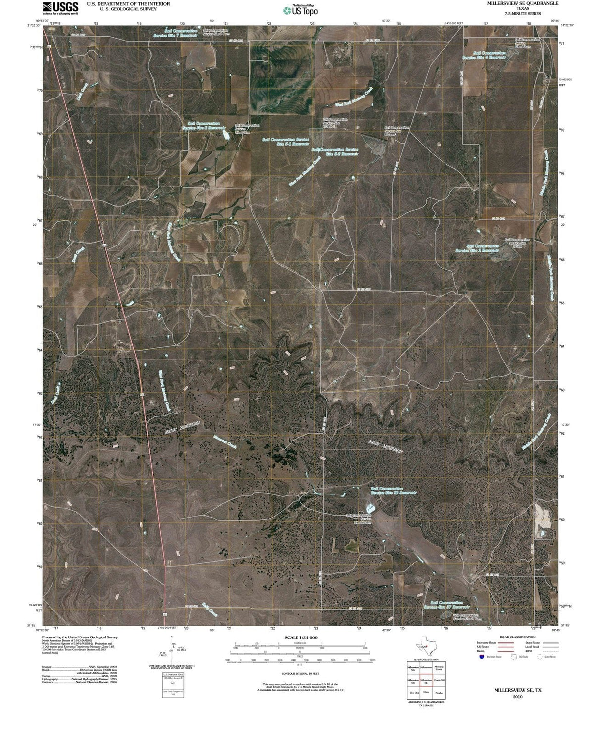 2010 Millersview, TX - Texas - USGS Topographic Map