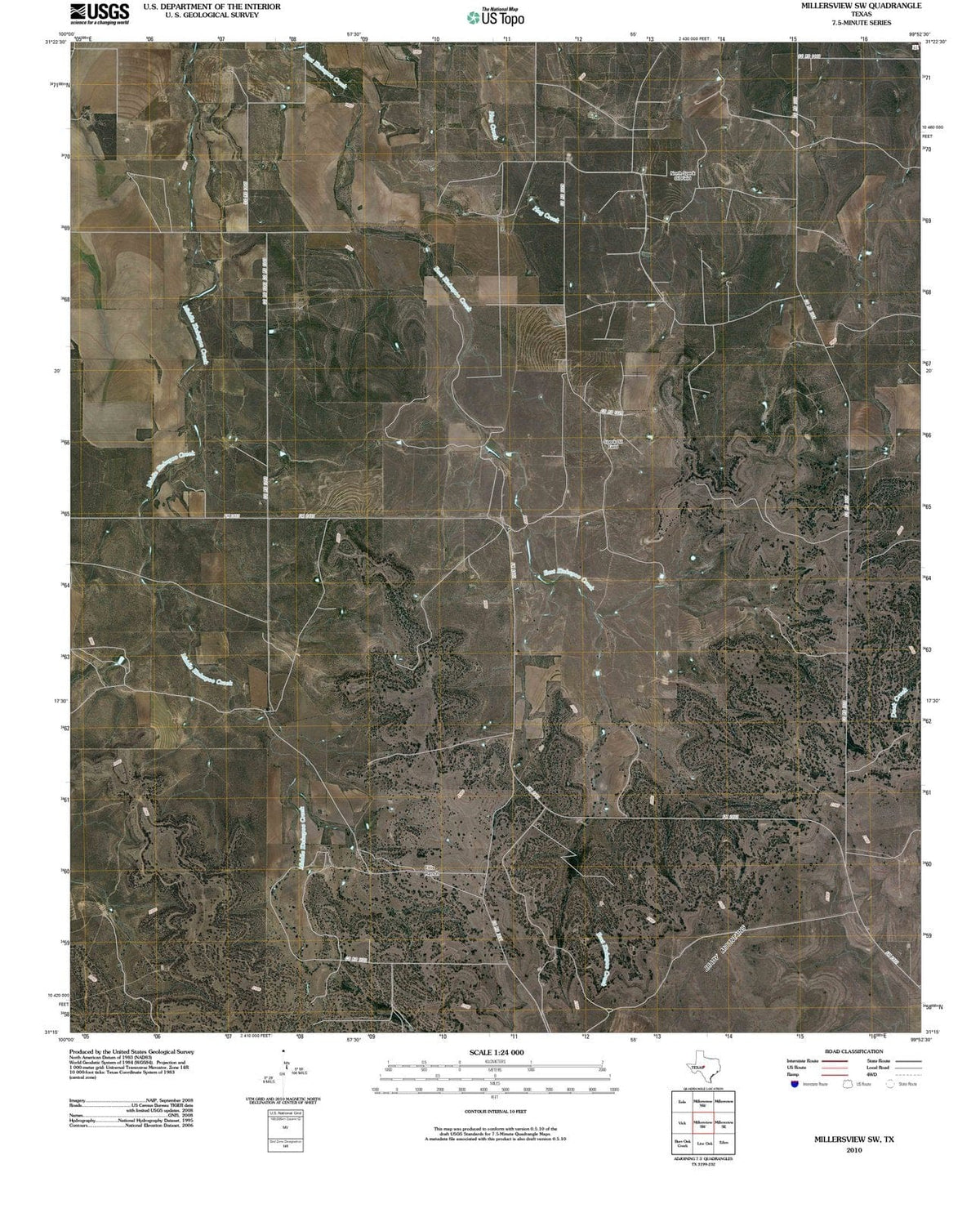 2010 Millersview, TX - Texas - USGS Topographic Map