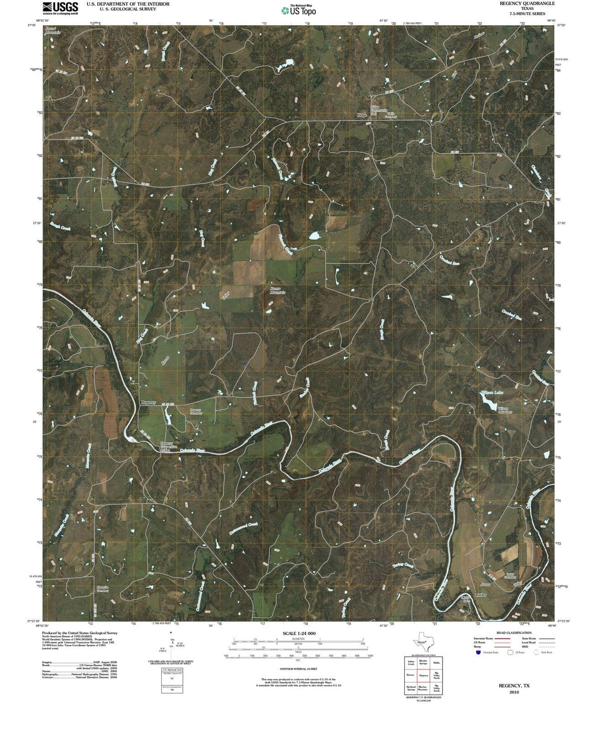 2010 Regency, TX - Texas - USGS Topographic Map