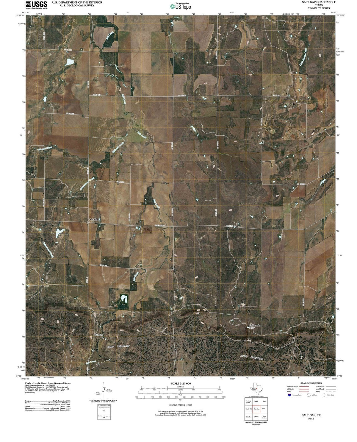 2010 Salt Gap, TX - Texas - USGS Topographic Map